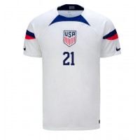 Vereinigte Staaten Timothy Weah #21 Heimtrikot WM 2022 Kurzarm